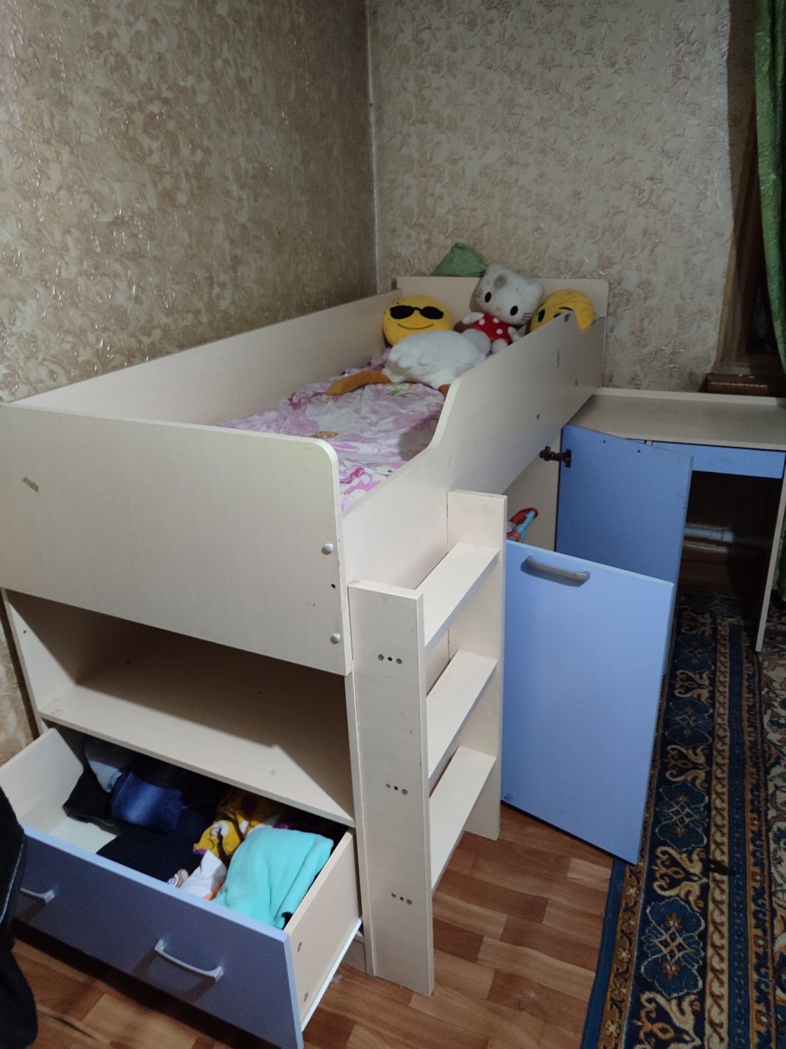 Кровать 3 в1 стол игровая комод