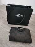 Кошелек Coach натуральная кожа черный