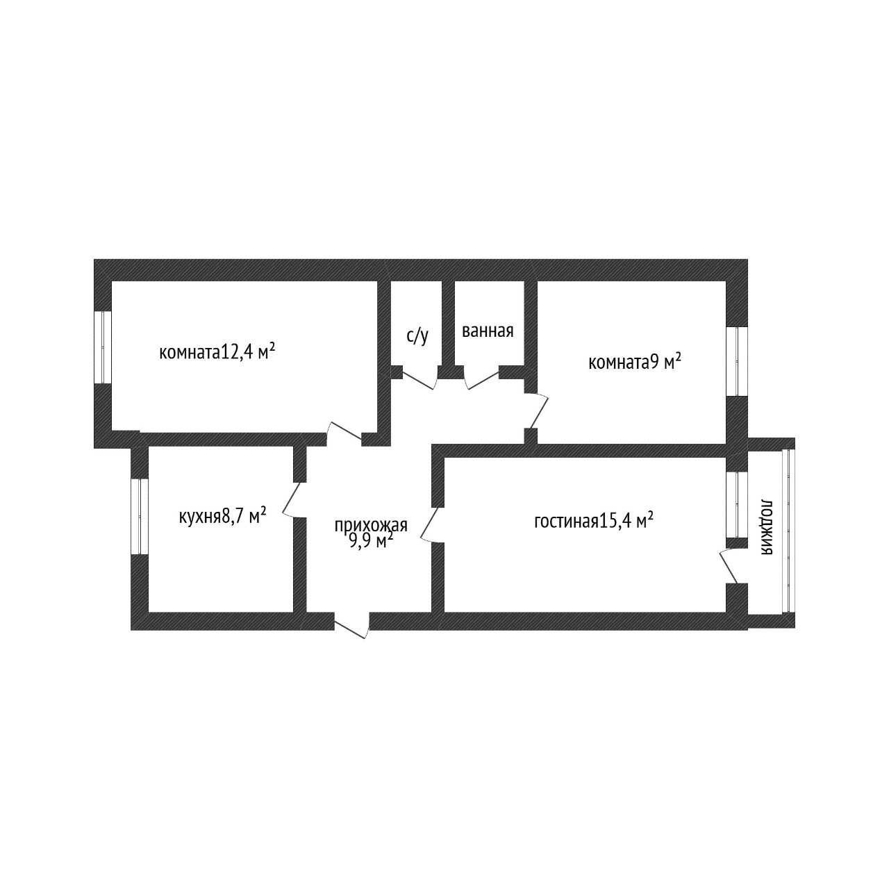 3-комн. квартира. ул. Каирбекова, д. 351 к1