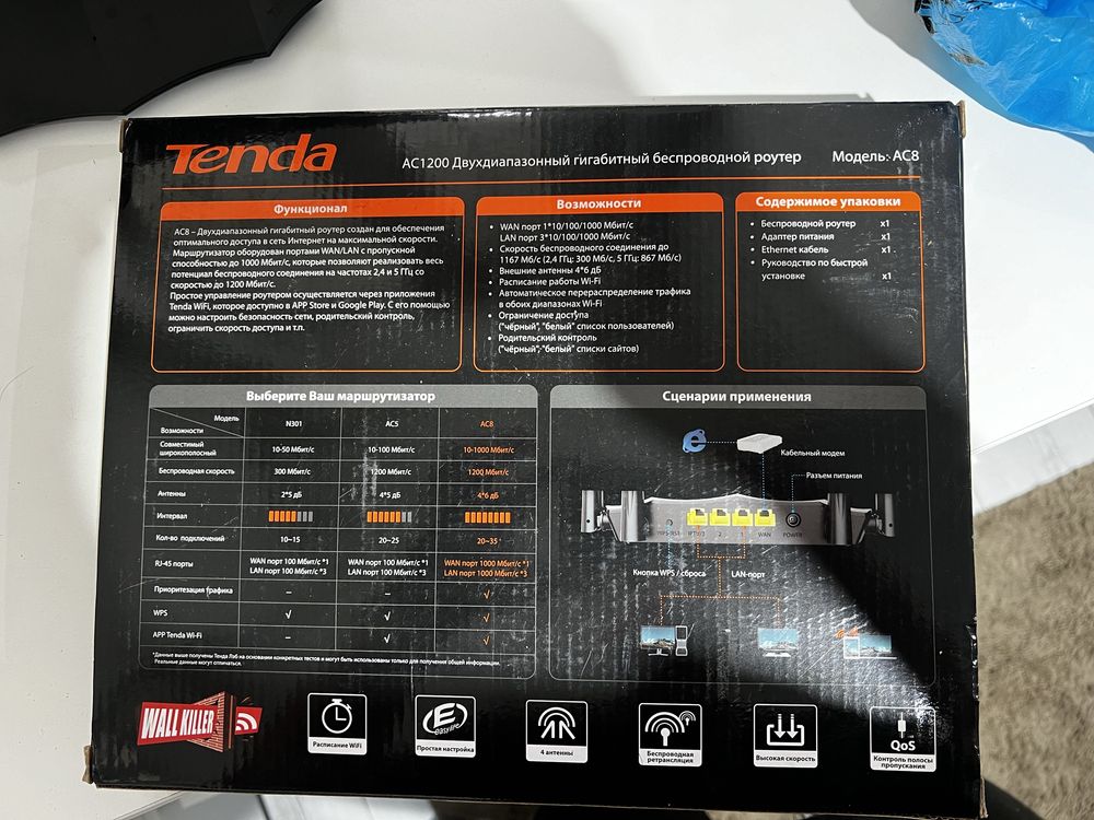 Роутер Tenda AC8 AC1200