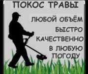 Покос травы триммером