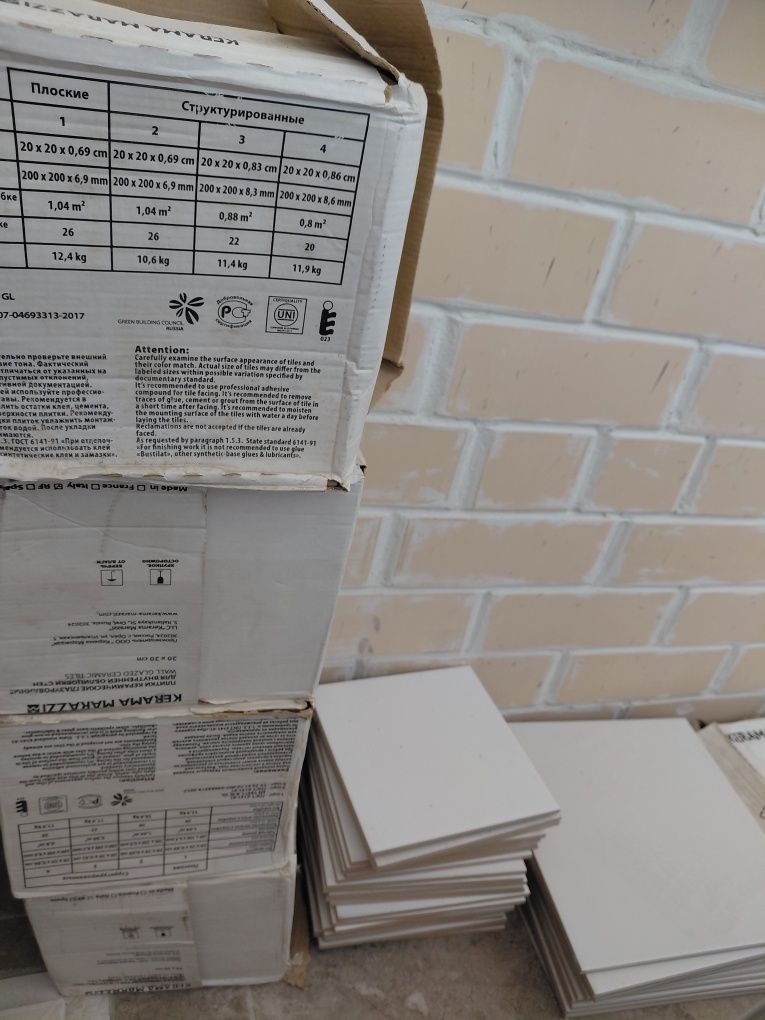 Kerama Marazzi белая керамическая плитка 20×20×0.69