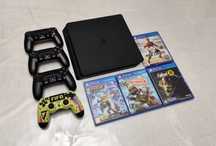 PS4 SLIM 4 джюстик 4 игры