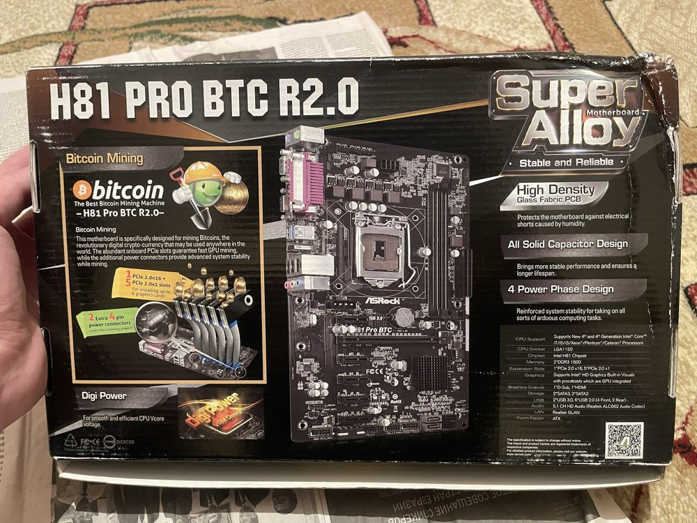 Мат. Плата ASRock H81 Pro BTC R2.0 + процессор Intel Celeron G1840