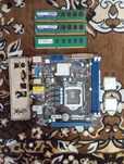 комплект, материнская плата intel сокет 1155 2 процессора 3 озу