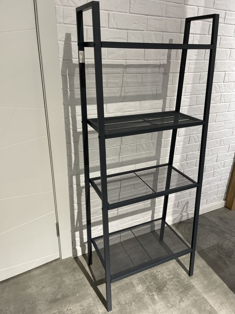 Этажерка IKEA Лерберг . темно- серый  цвет, металл, 60x35x148 см