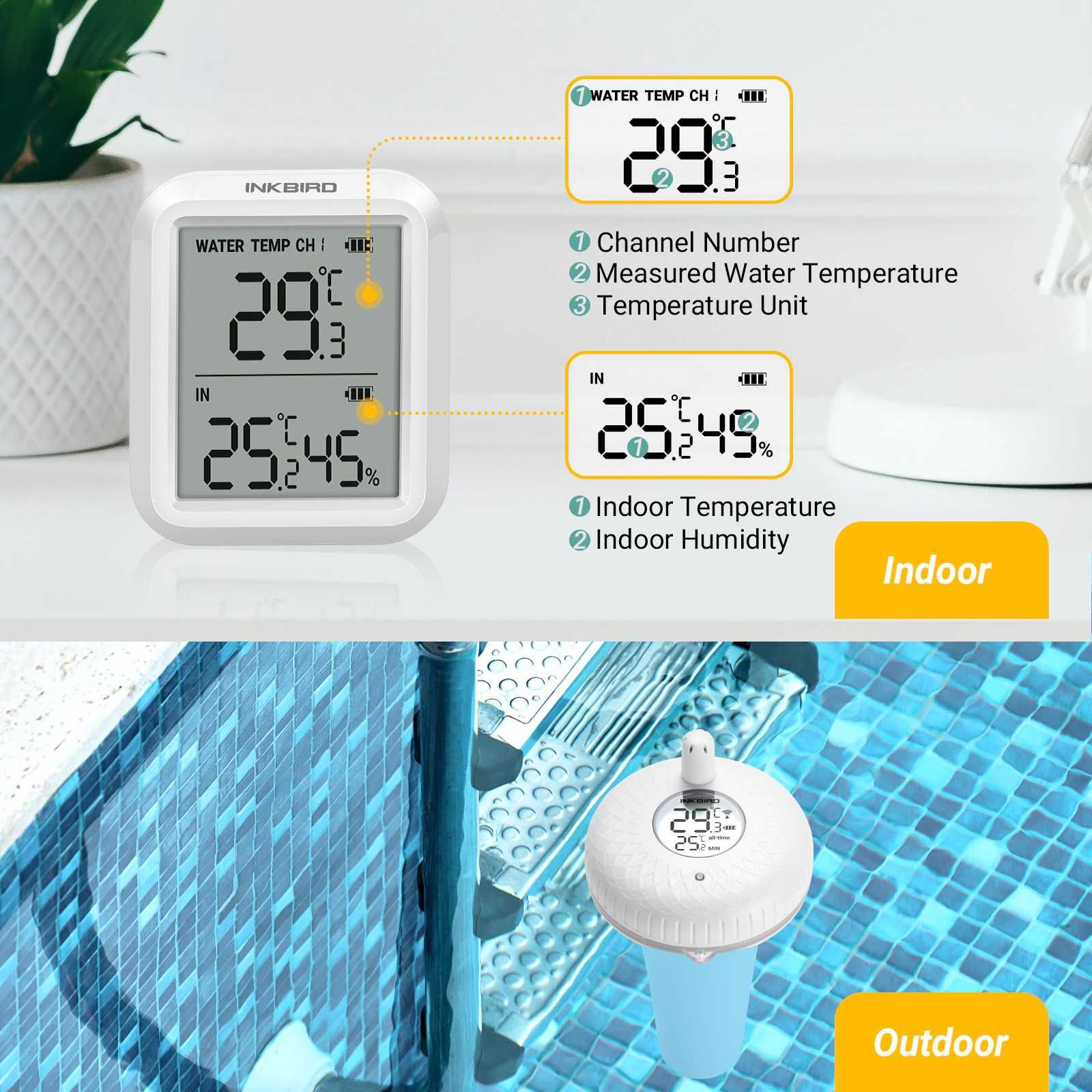 Беспроводной термометр-поплавок Inkbird, для воды, бассейна и т.д.