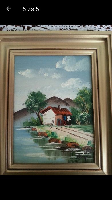 Винтажная картина с подписью художника. Испания