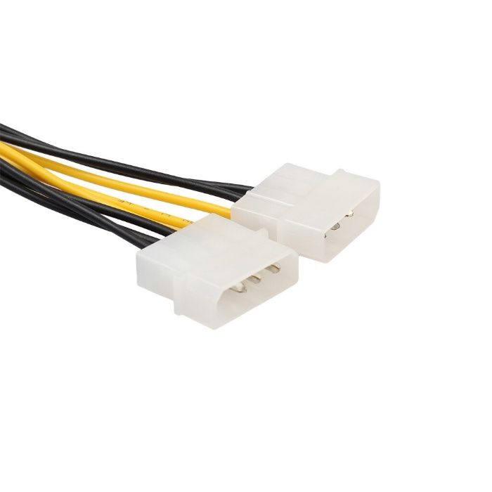 VGA питание переходник свух MOLEX 4PIN на 8PIN(x1) 15cm/ новые.