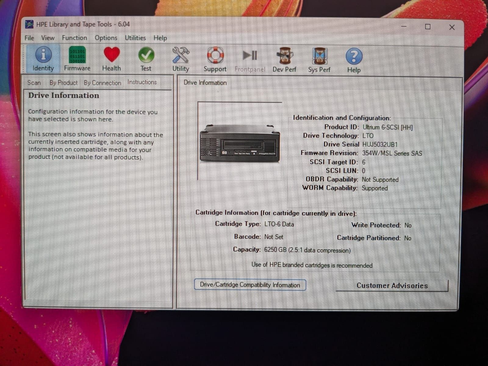 Ленточный привод HP LTO-6 Ultrium 6250 SAS