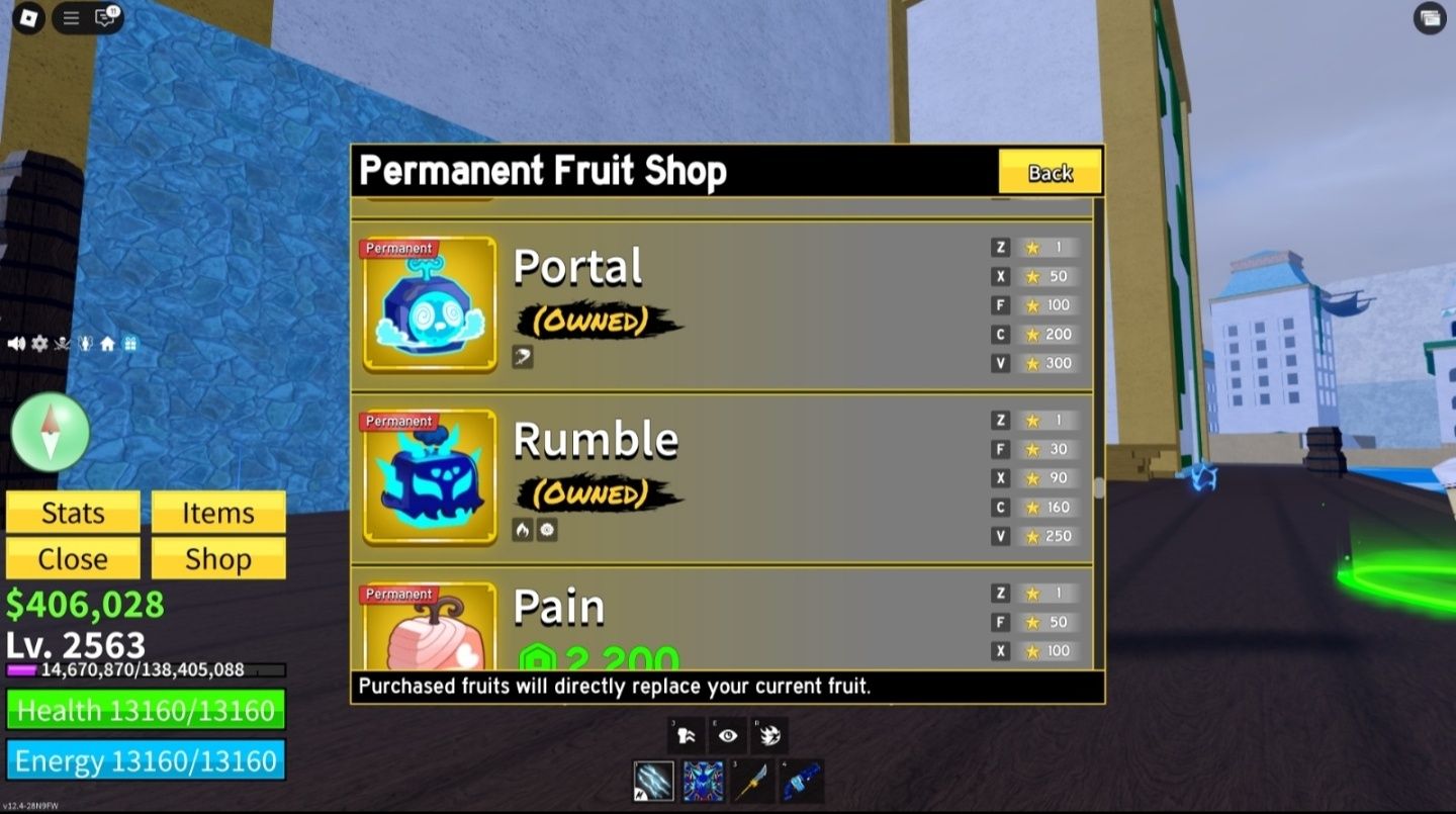 Продам окаун в блок фруц Blox Fruits с перм фруктами