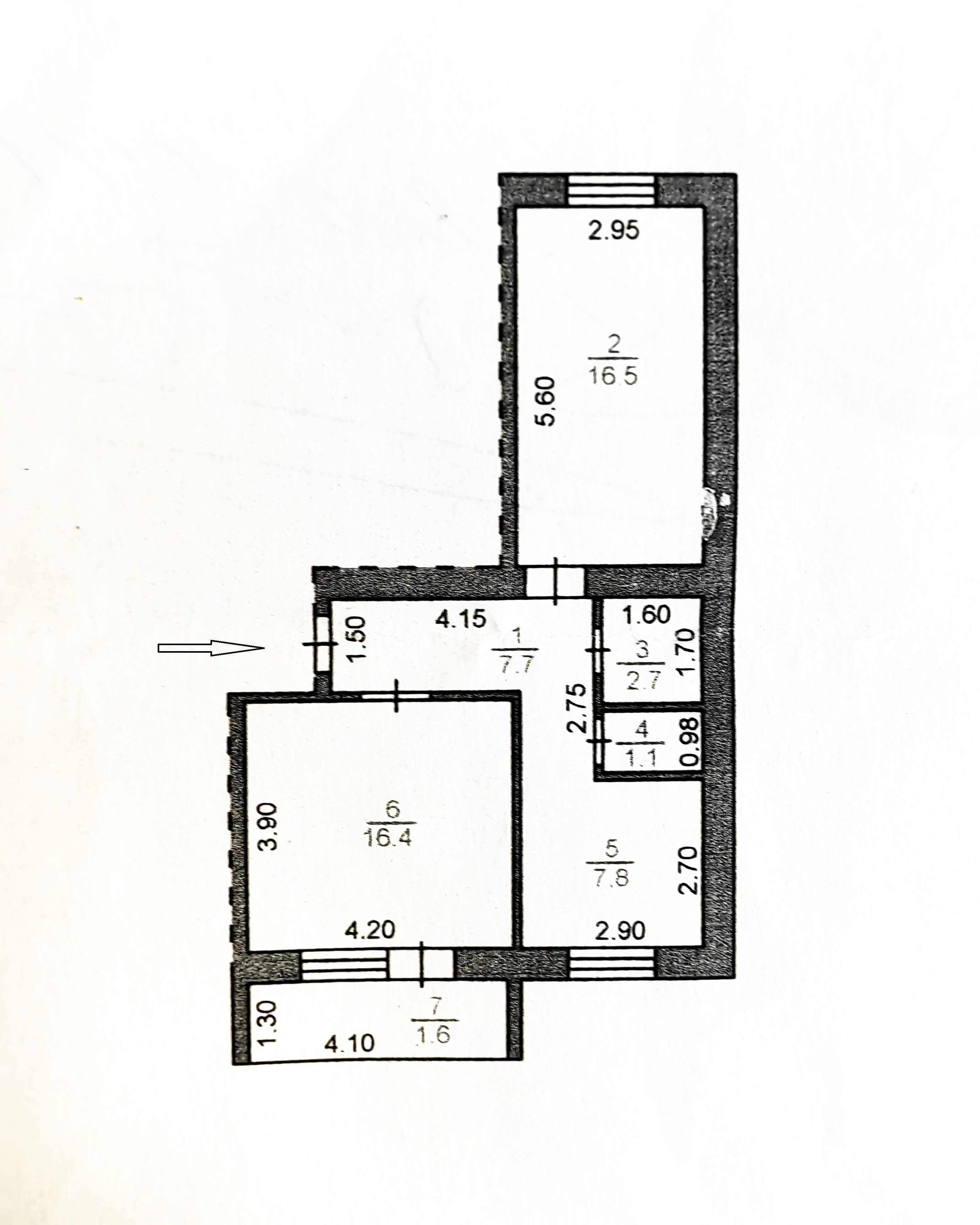 Улучшенная 2-комнатная квартира 54м² в городе ЖК Астана 7этаж 2007 г.п