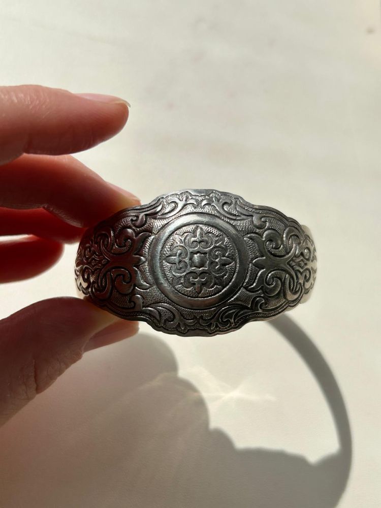 Серебряный казахский браслет