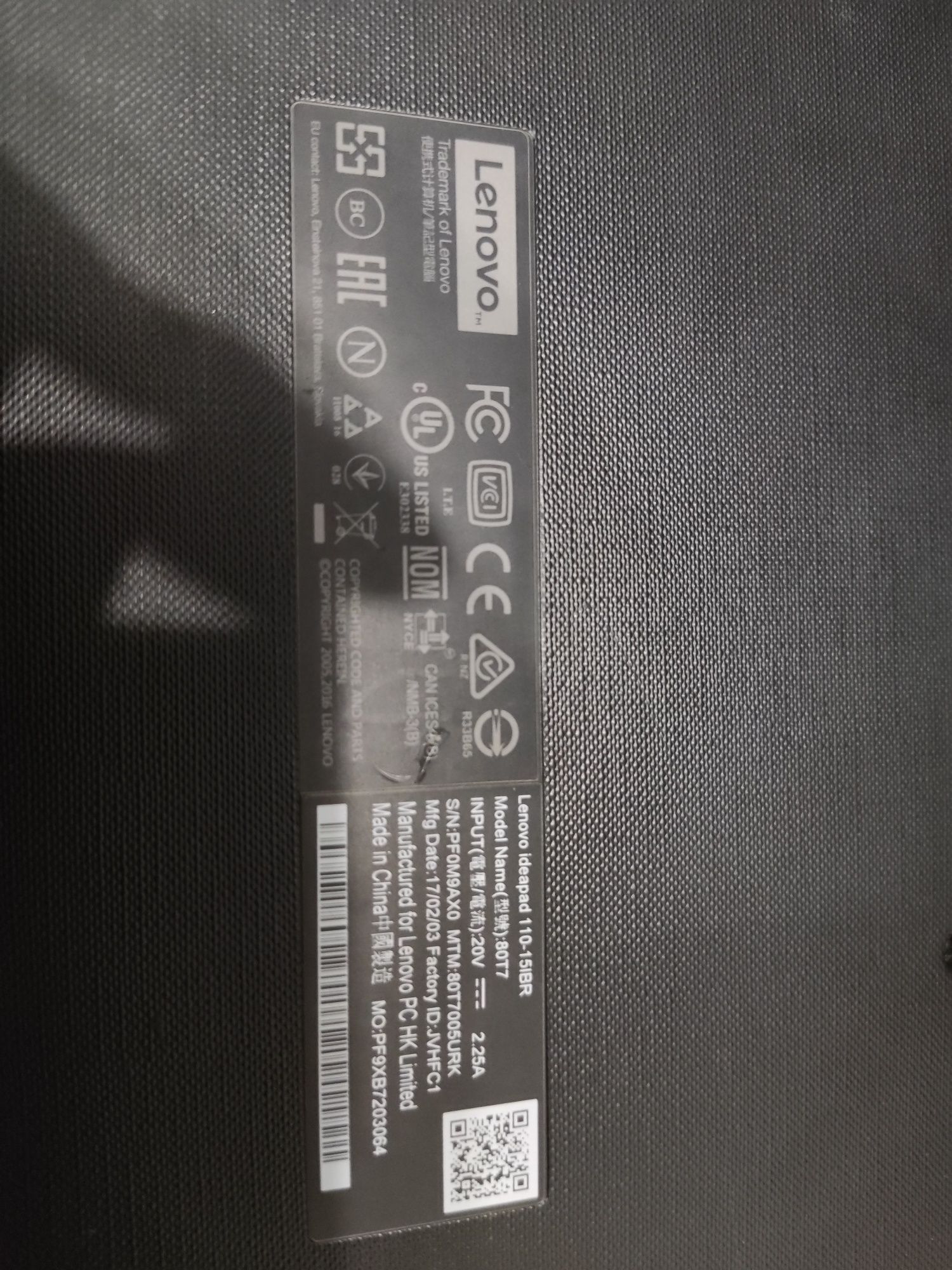 Корпус и крепления экрана Lenovo ideapad 110-15IBR