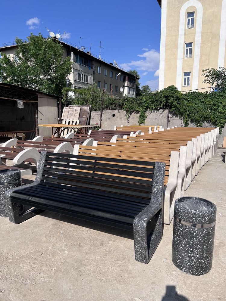 Скамейки и урны из мрамора – Классика, Скамейка Урна Вазон