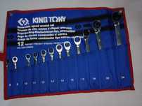 Набор комбинированных трещоточных ключей KING TONY 12шт. 122A12MRN