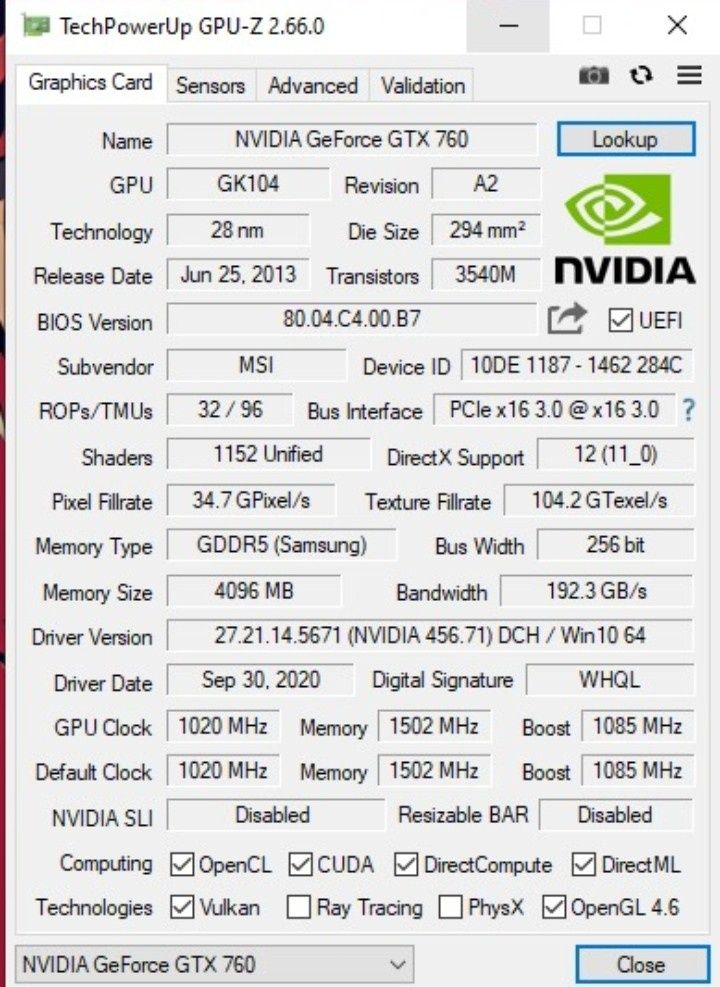 Продам gtx 760 4gb