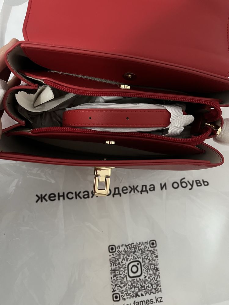 Сумка David Jons,искусственная кожа,красный цвет