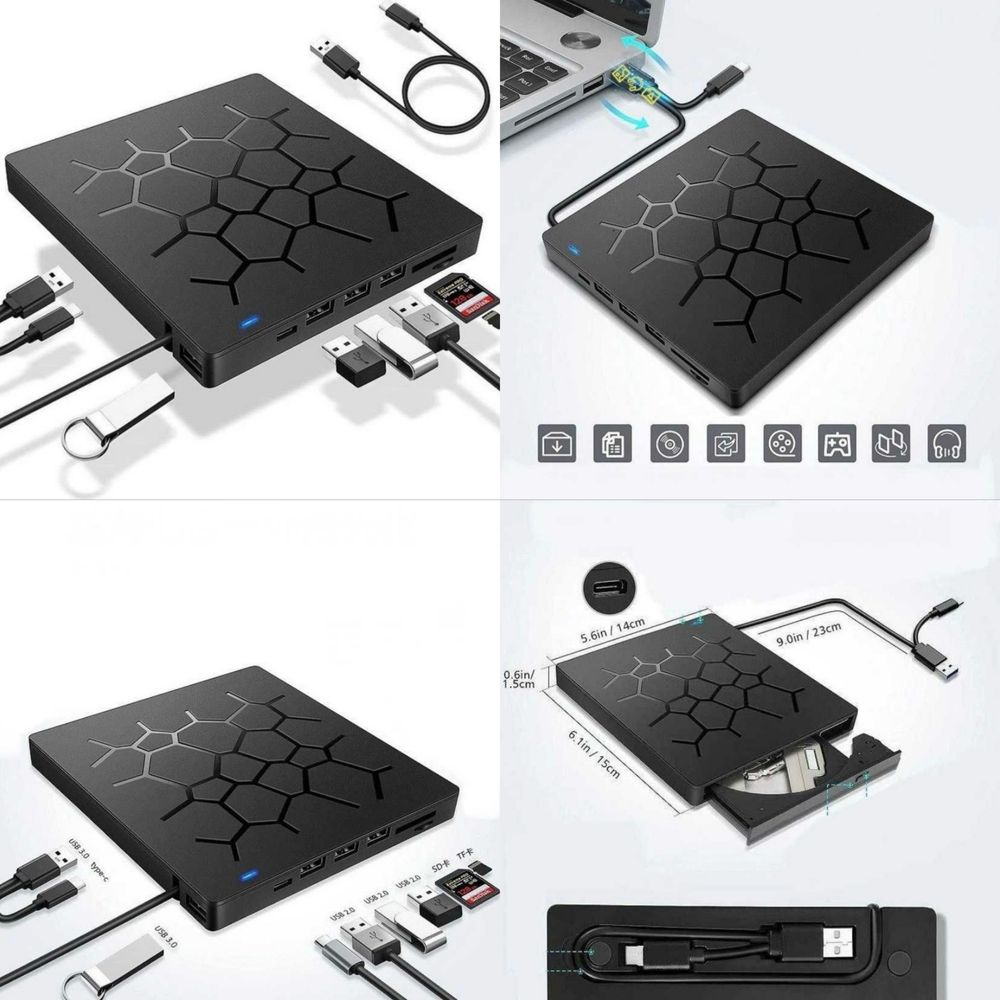 Оптический привод DVD/CD USB Type-C Windows дисковод