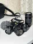 Продаю Canon 250D + три объектива (18-55мм- 50мм-75-300мм)