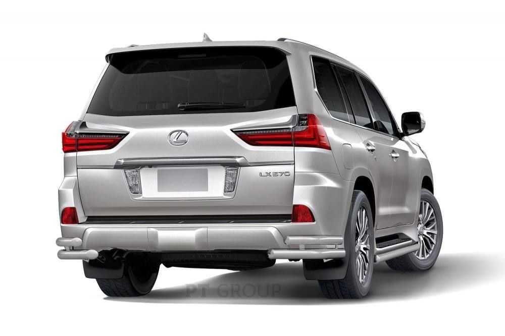 Защита заднего бампера угловая LEXUS LX 450D от 2015 г.в.