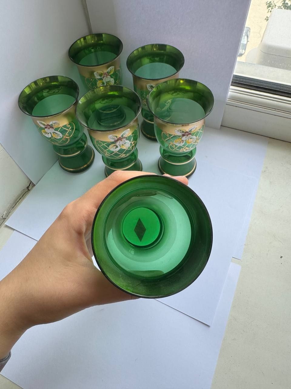 UNION GLASS "Королевский /Лепка зелёная"