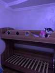 Двухъярусная кровать из дерева с бортиками италия