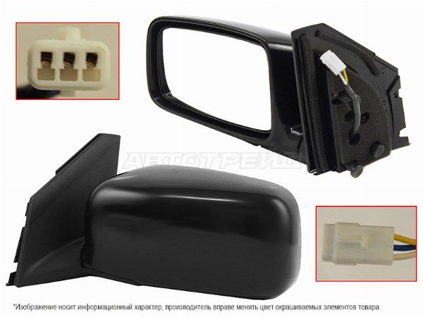 Зеркало MITSUBISHI LANCER 03-10 LH 3 контакта Mitsubishi Lancer