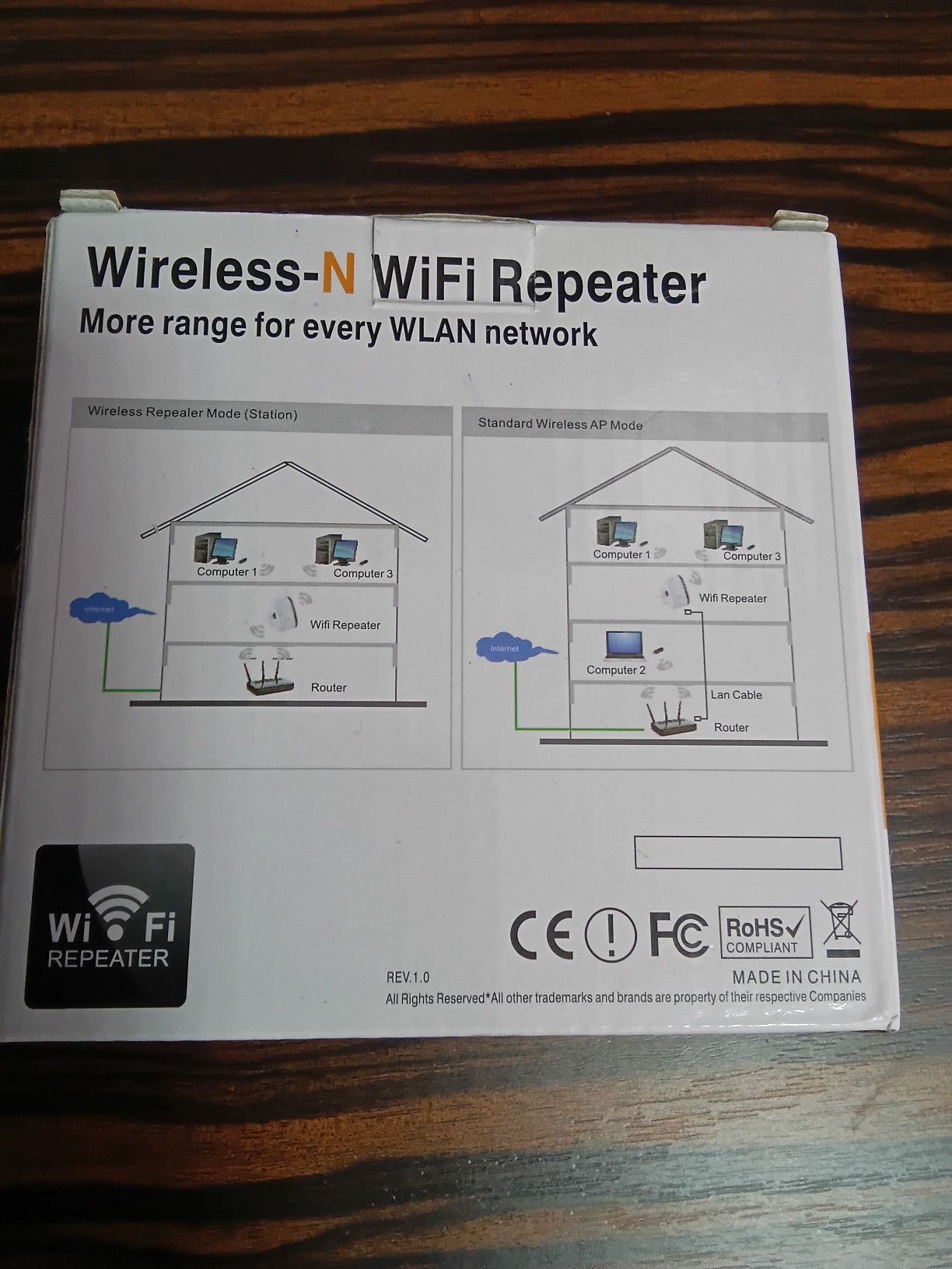 Вайфай репитер с LAN RG45 портом Wi-Fi для роутера