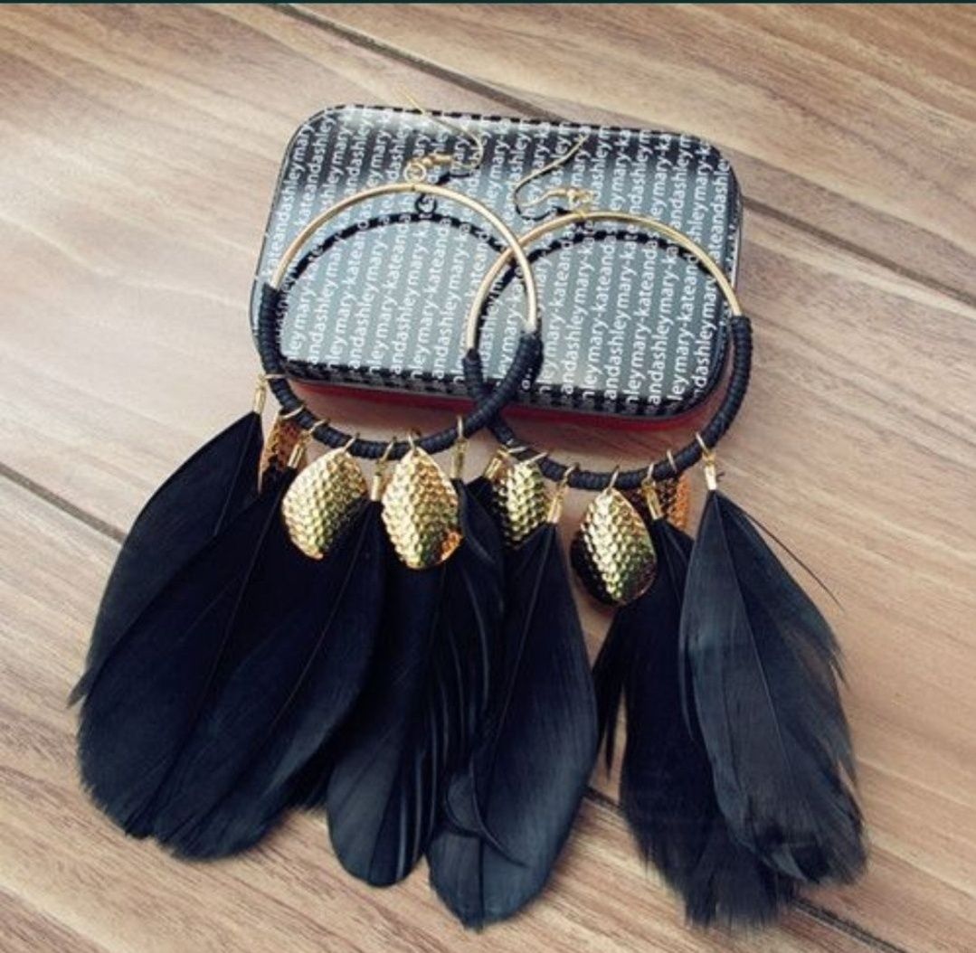 Серьги из перьев ( 3 вида )