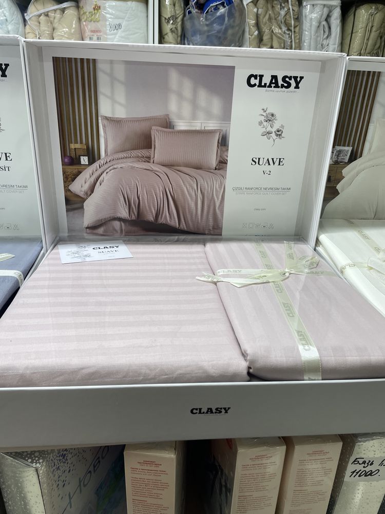 Турецкое постельное Clasy комплект постельного белья из ранфорс Страйп