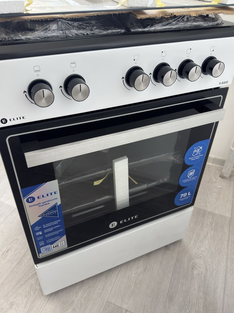 Кухонная плита ELITE ELT GS-S6402 белый. Новый.