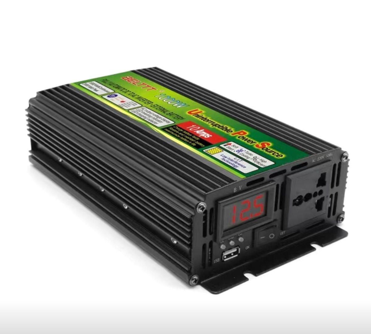 Инвертор 12/220v 1000/2000ват с функцией заряда аккумулятора