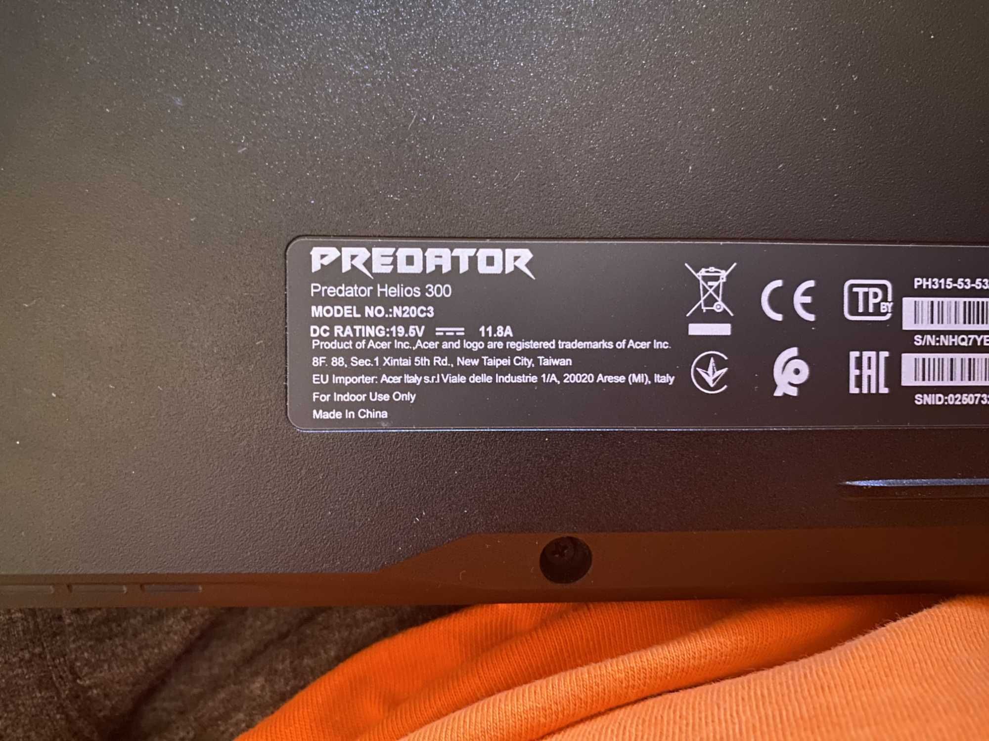 Игровой ноутбук Acer Predator Helios 300 PH315-53