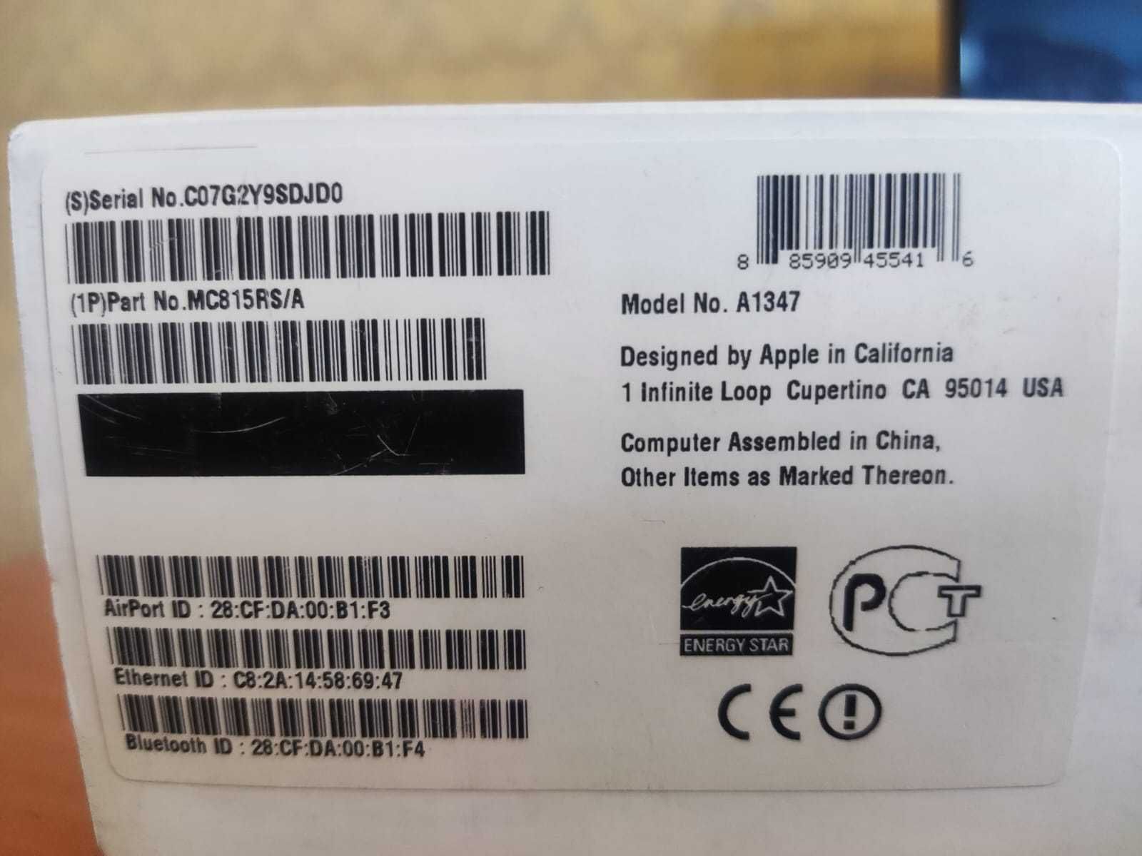 Mac mini A1347 (Mid 2011) CPU i5 8gb SSD 256 Monterey