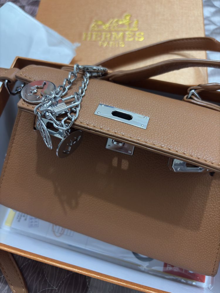 Сумка Hermes brown(новый,упаковка,коробка имеется)Брендовая сумка Herm