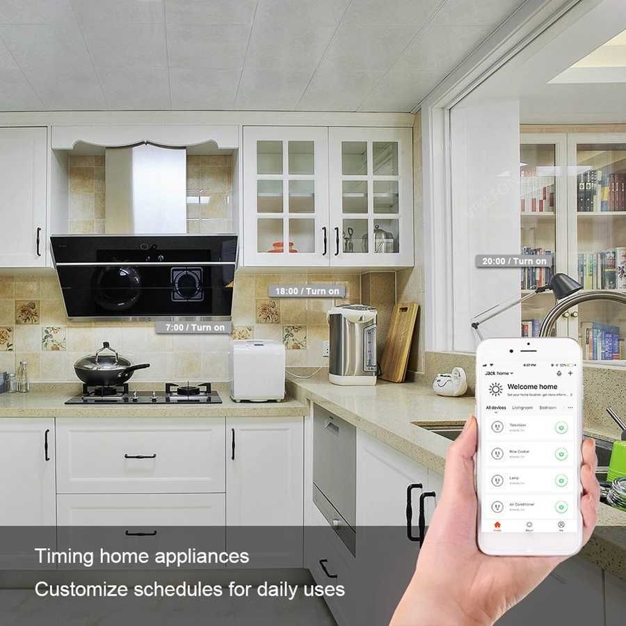 Новая Умная розетка Tuya Smart Plug 16А с Алисой голосовое управление