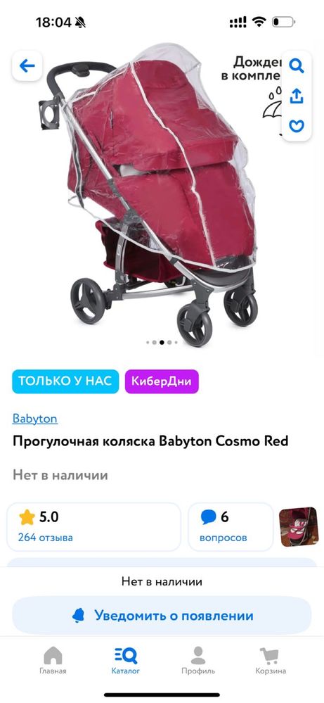 Коляска Babyton Cosmo Red