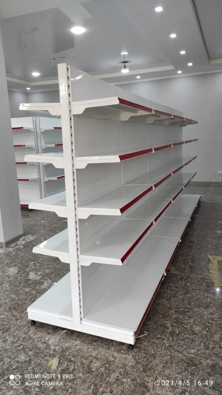 Стеллаж металлические полки для магазина перфорированный кассовый