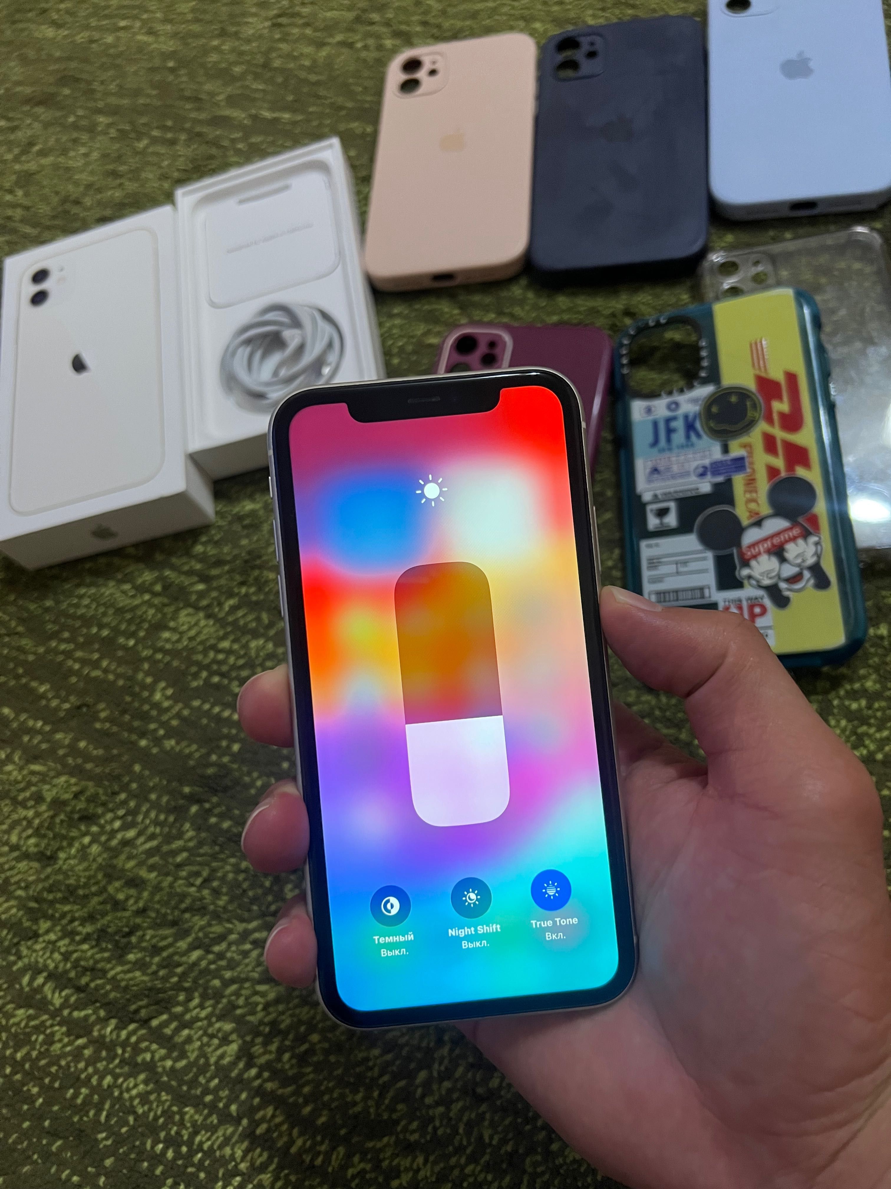 Iphone 11 128гб полный оригинал ремонт болмаган каробка зарядка тугел