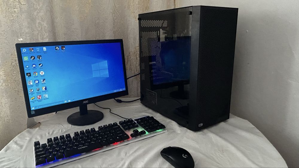 Готовый игравой ПК |i5+GTX750Ti+75гц монитор+мышка logitek g304 1ms|