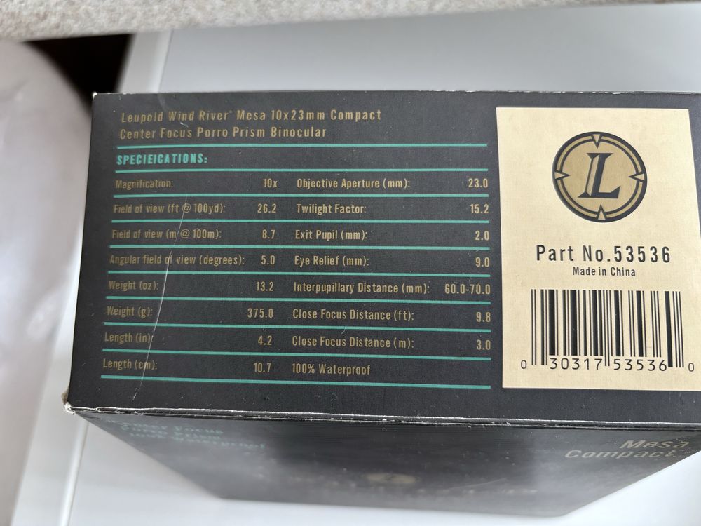 Новый бинокль Leupold Wind River Mesa в коробке