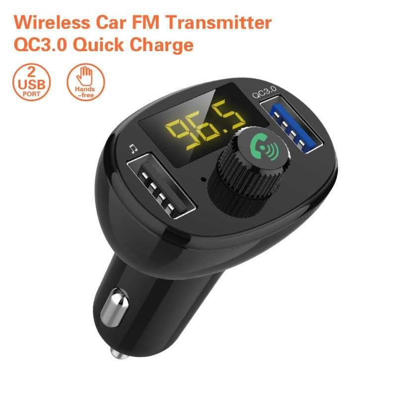 FM модулятор с Bluetooth и вольтметром зарядкой USB QC3.0 и MP3-плеер