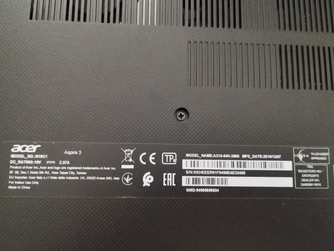 Продам ноутбук acer