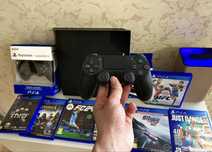 PS4 500GB — Полный комплект + 50 игр + 2 джойстика