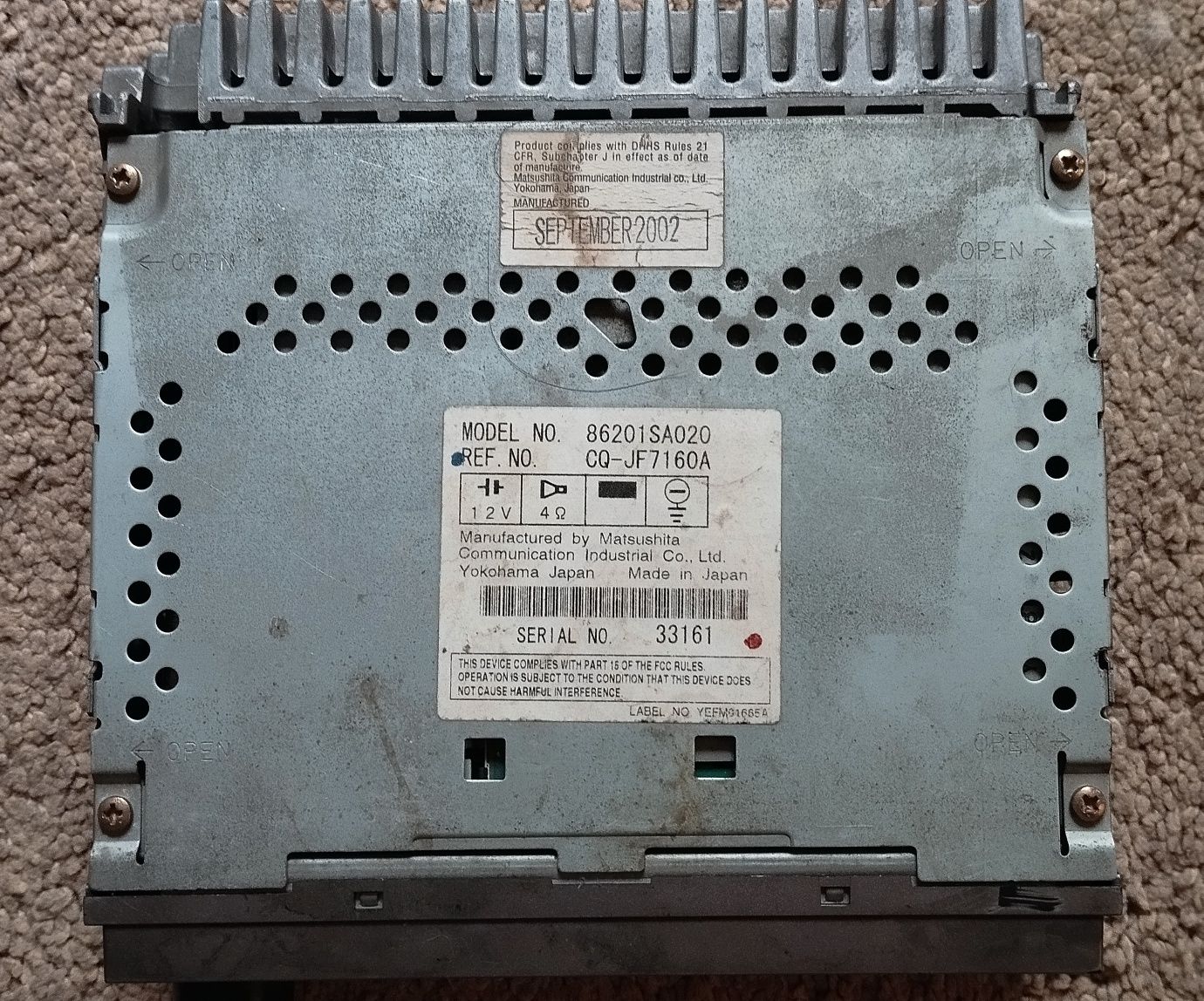 Продается автомагнитола Subaru (модель P126)