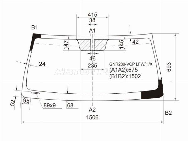 Стекло лобовое с обогревом щеток TOYOTA 4RUNNER 09- Toyota 4runner
