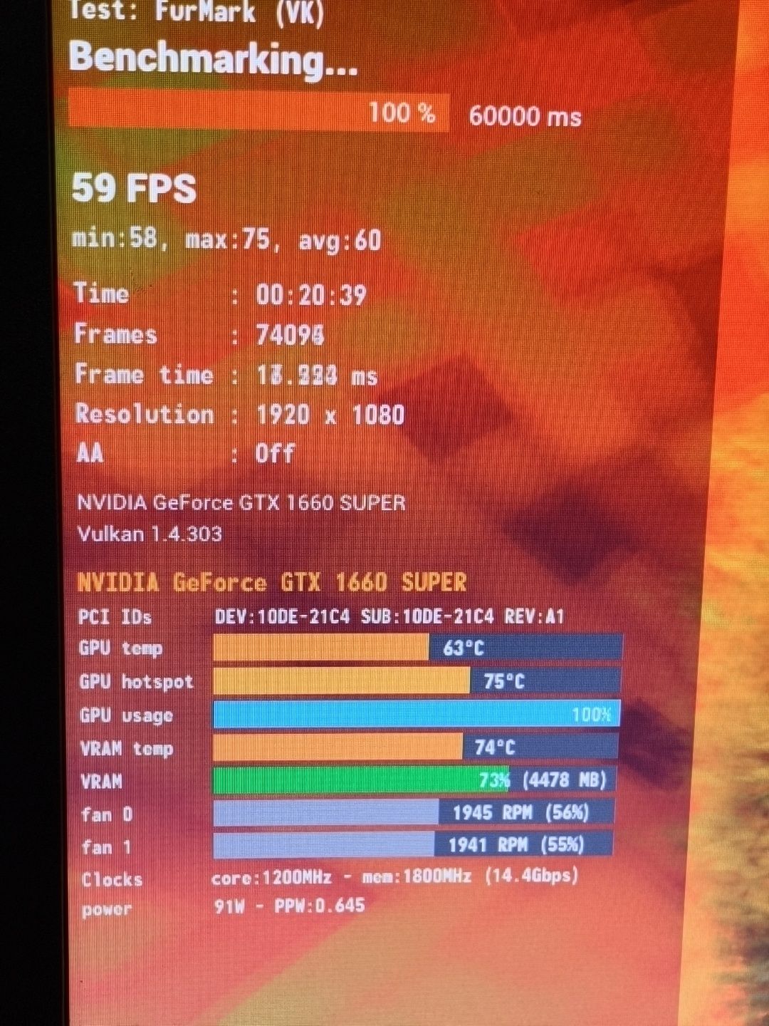 Продам Gtx 1660 super palit