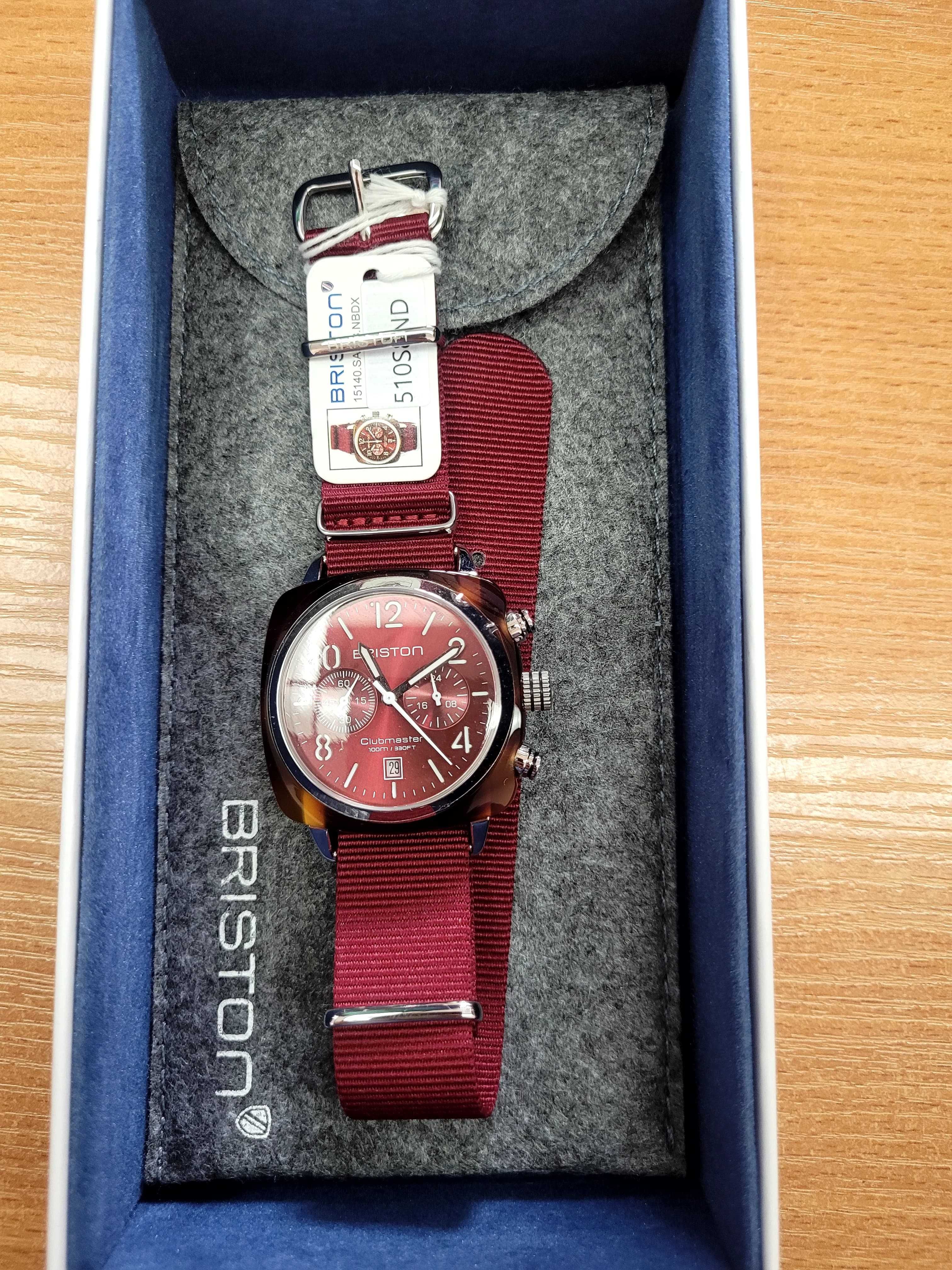 Уценка Briston Clubmaster Acetate Case Nylon Strap Кварц Классик