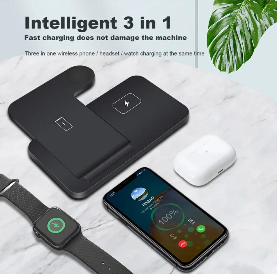 Беспроводная зарядная станция для Айфон, iPhone, Samsung, зарядка